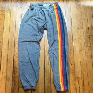 Aviator Nation 5 Stripe Sweatpants | women’s small | grey